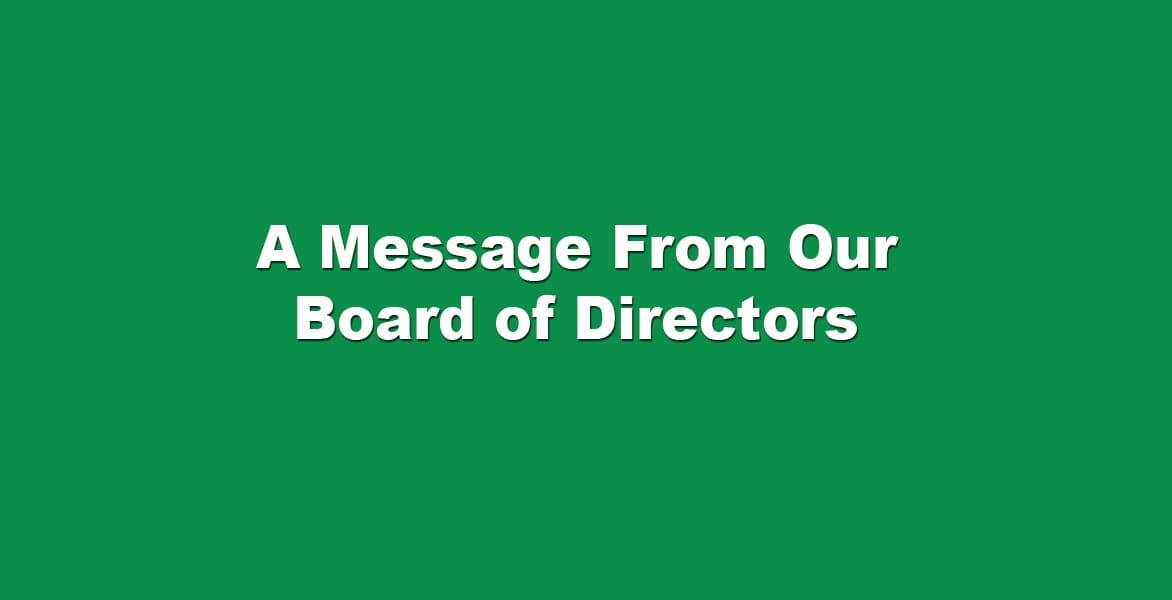 A Message From Our Board Of Director 2023 Membership Fee Increase